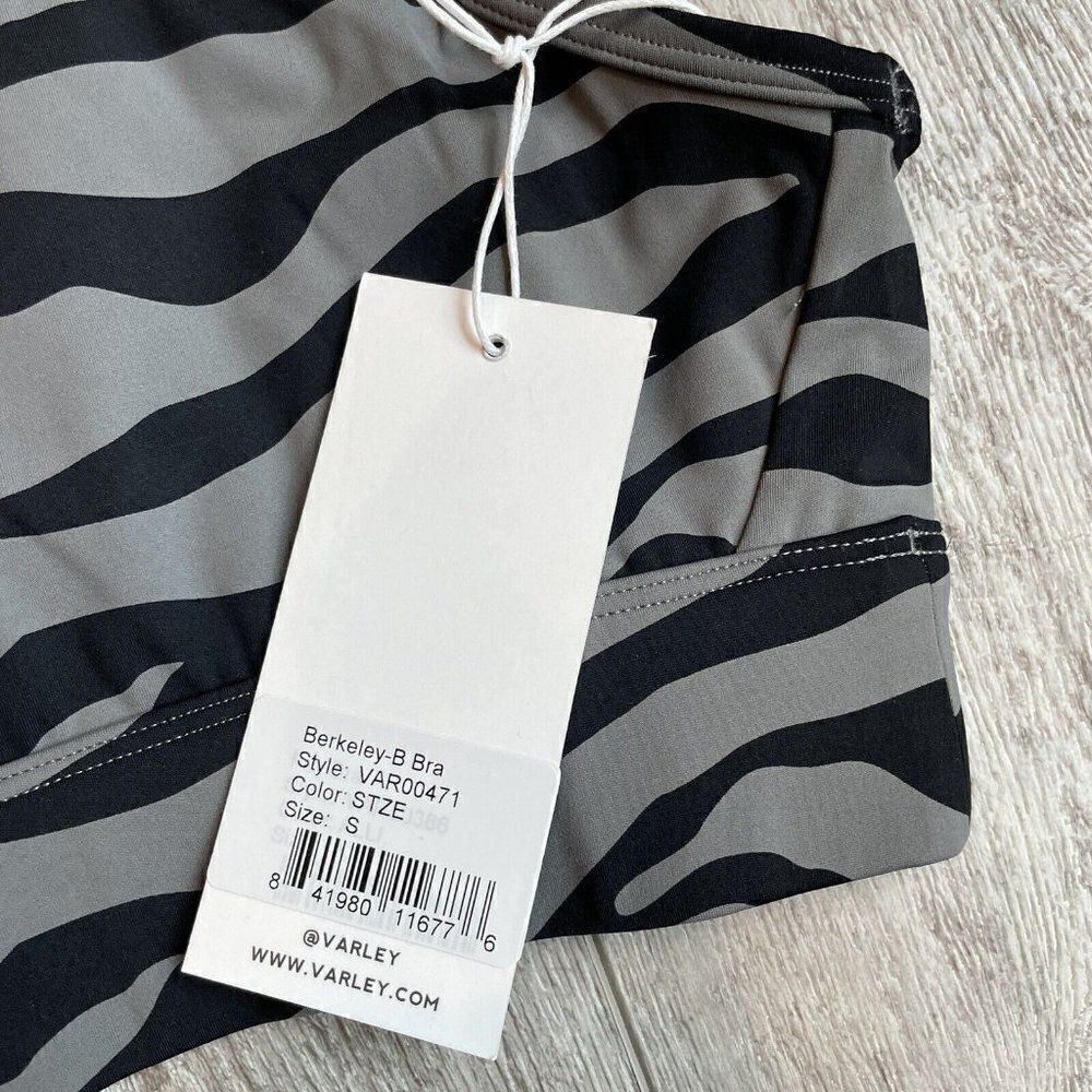 Varley Sports Bra Womens Small Gray Berkeley High Impact Racerback Zebra Print - Picture 4 of 4
